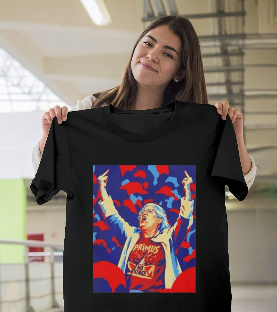 Primus No Kings Les Claypool Protest Art Blue Red T-Shirt