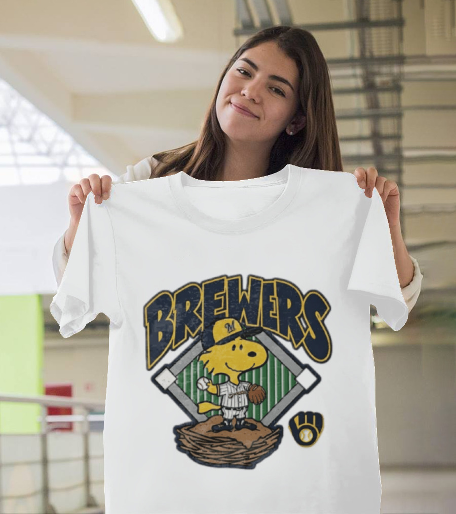 Brewers Snoopy Baseball Milwaukee Win Our Way T-Shirt