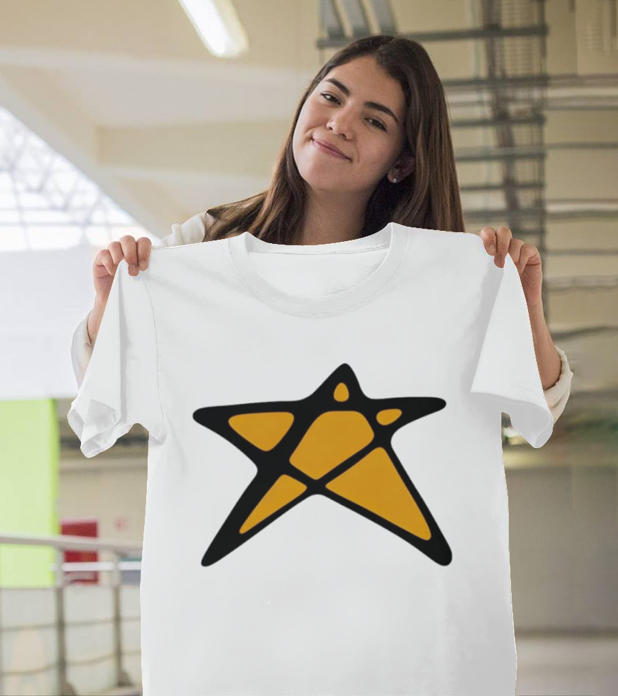 Orange Star Shape Unique Abstract T-Shirt