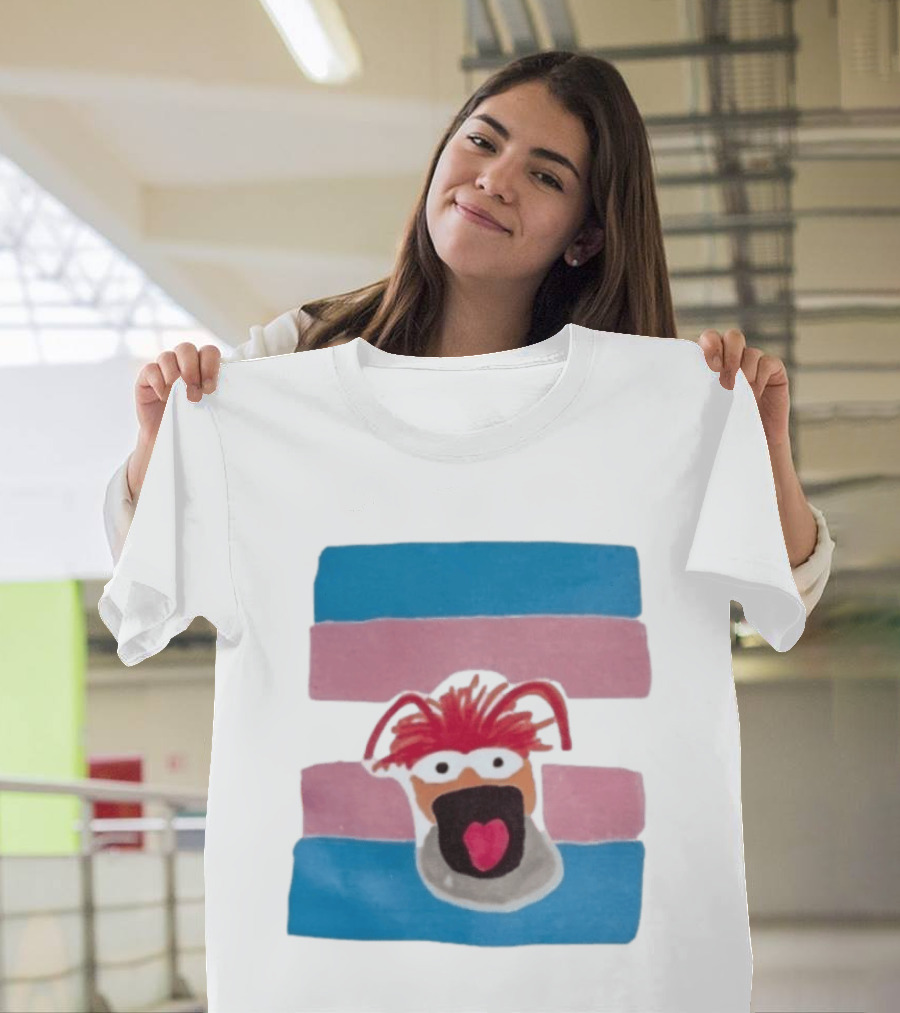 Pepe The King Prawn Muppets Transgender Pride Trans Flag T-Shirt