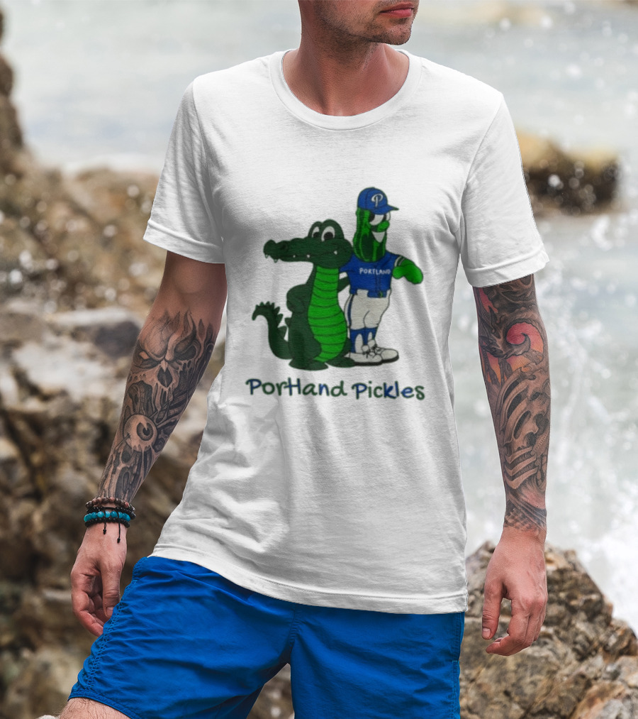 Portland Pickles And Gator Baseball Team Mascots T-Shirt