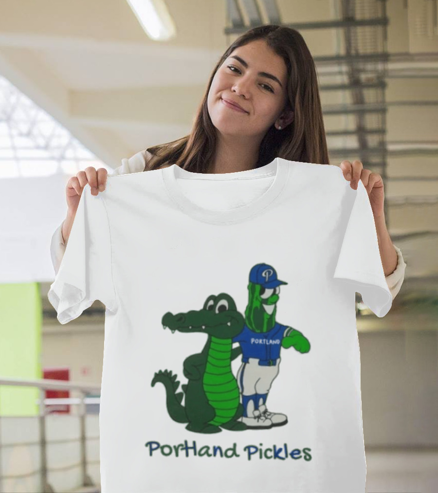 Portland Pickles And Gator Baseball Team Mascots T-Shirt