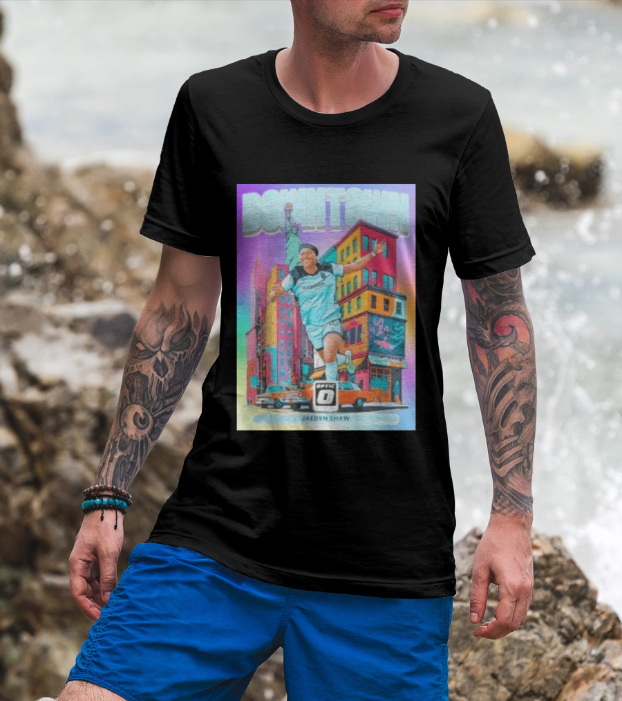 Downtown Jaedyn Shaw Optic Donruss Card Gotham FC Cityscape T-Shirt