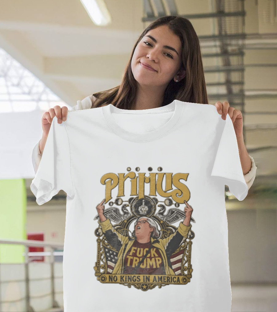 Primus No Kings In America Middle Finger Aunt Sue T-Shirt