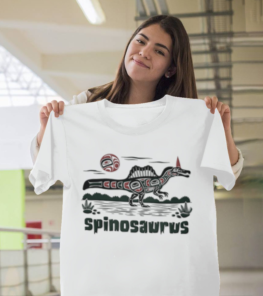 Spinosaurus Dinosaur Indigenous Sun T-Shirt