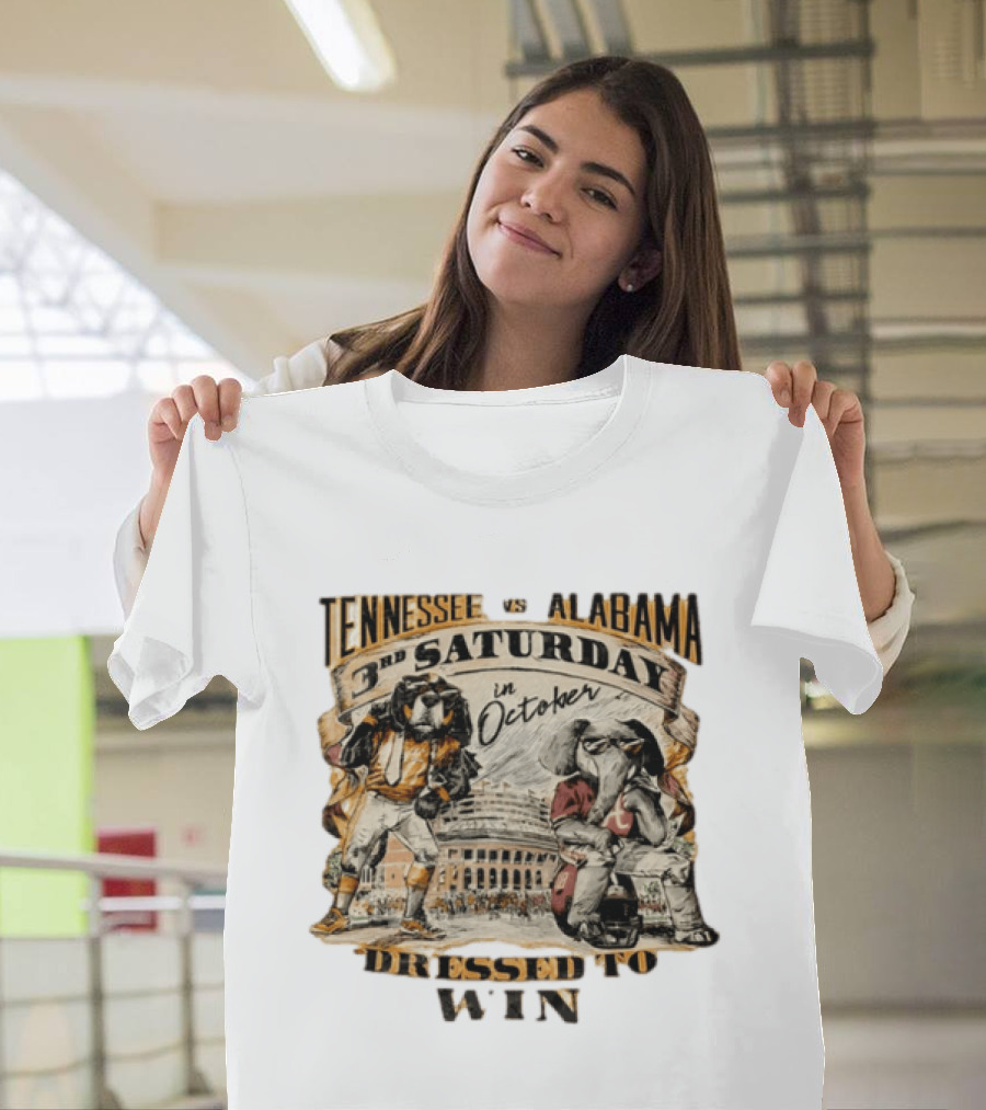 Tennessee Vs Alabama Third Saturday In October Mascots Dressed To Win T-Shirt