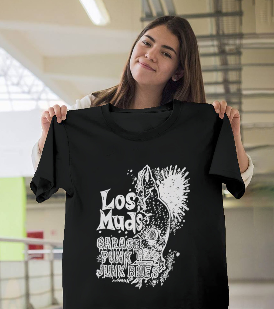 Los Muds Garage Punk Junk Blues Mudhitch Mohawk Sketch T-Shirt