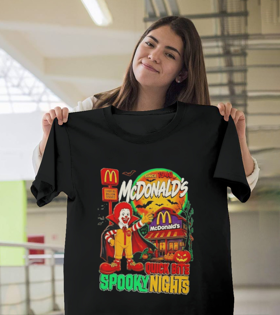 McDonald's Ronald McDonald Spooky Nights Quick Bite Since 1940 Over 60 Billion Served T-Shirt
