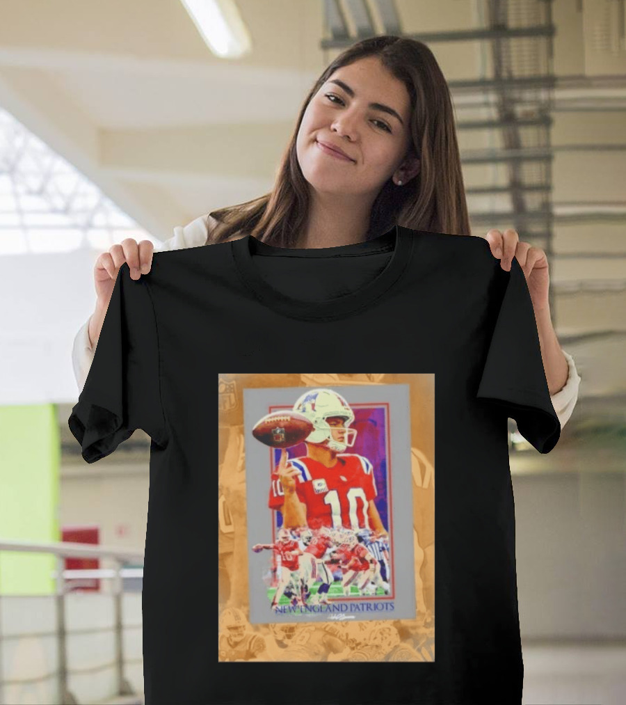 New England Patriots No 10 NFL Football Collage T-Shirt