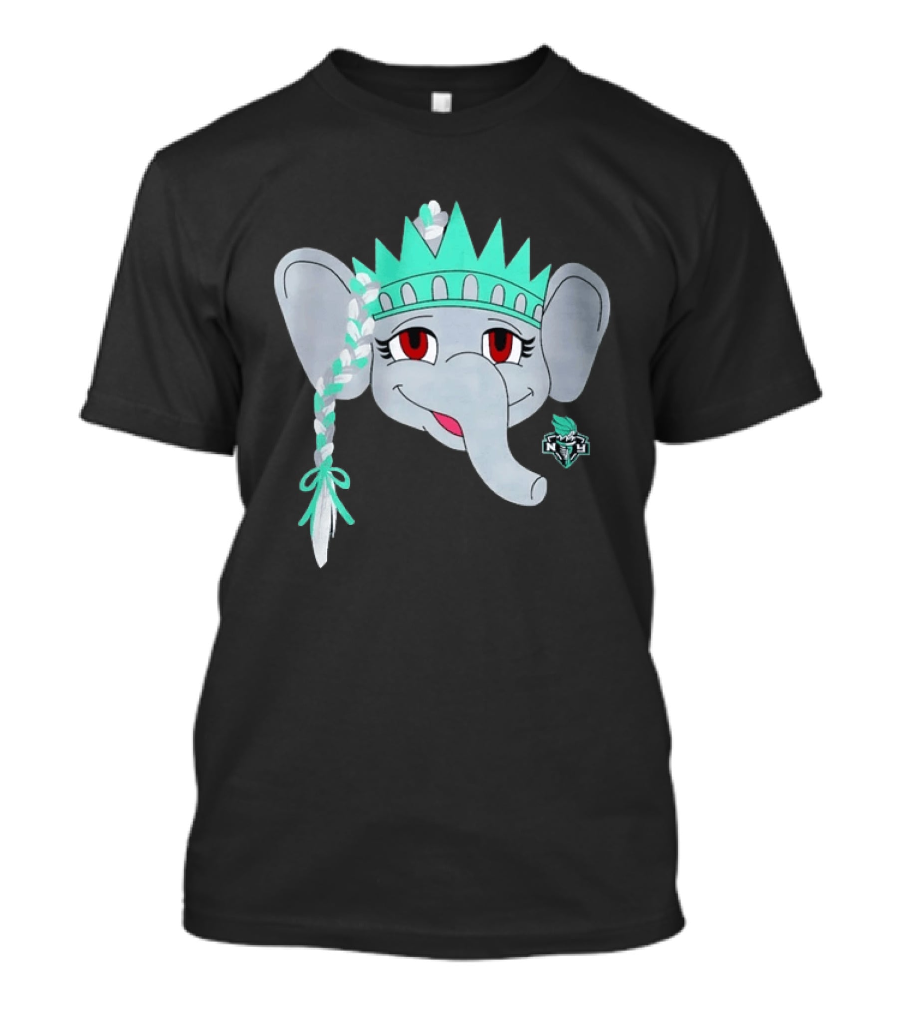 New York Liberty Ellie The Elephant Statue Of Liberty Basketball Team T-Shirt