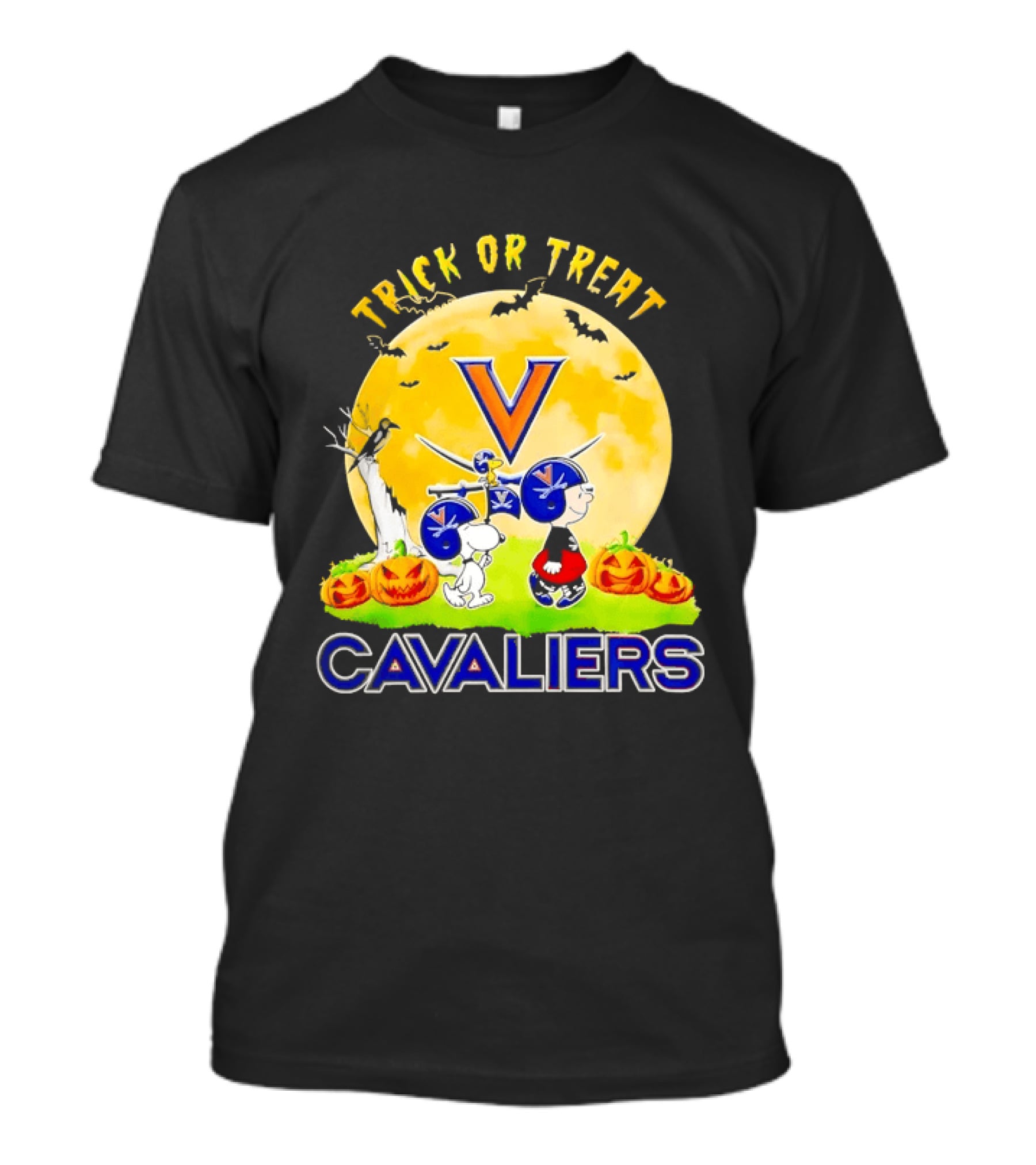 Halloween Virginia Cavaliers Trick Or Treat With Charlie Brown And Snoopy T-Shirt
