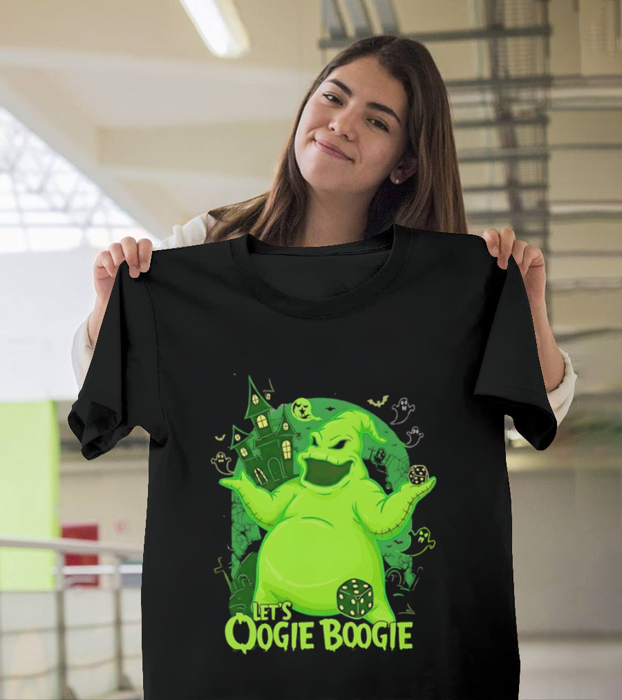 Oogie Boogie Let's Oogie Boogie Haunted Dice Green Ghosts Nightmare Before Christmas T-Shirt