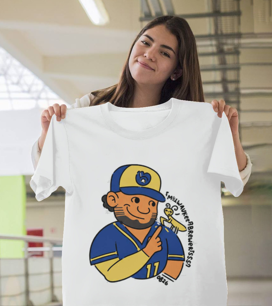 Brewers Jackson Chourio Praying Mantis Cartoon Baseball Fan T-Shirt
