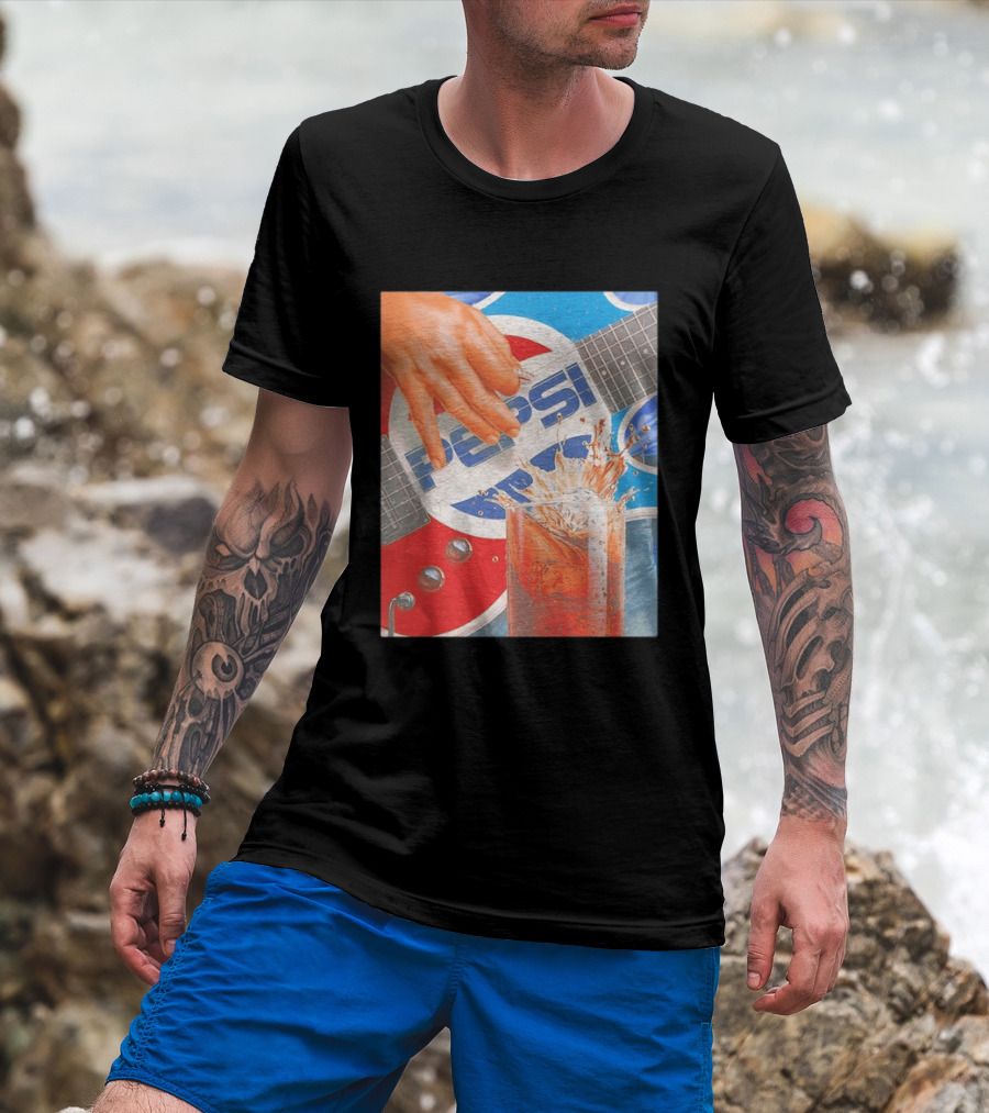 Pepsi Guitar Soda Splash Beverage Music Rock N Roll T-Shirt