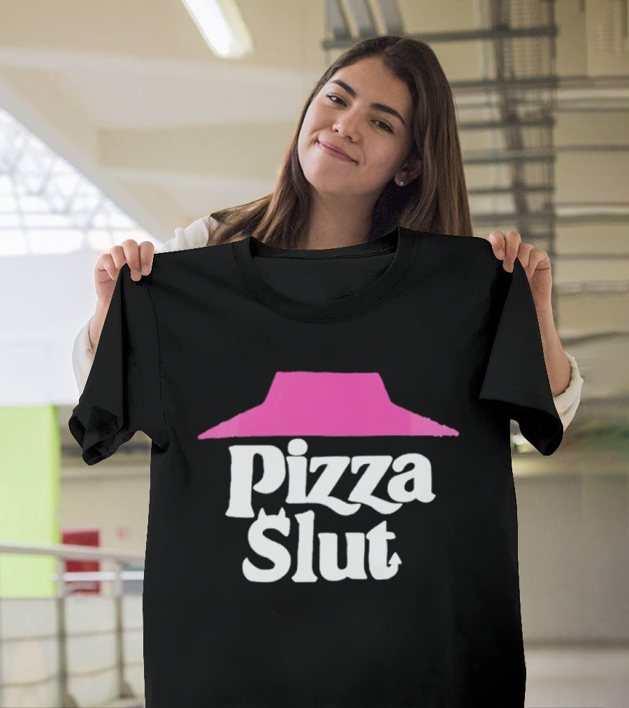 Pizza Slut Ironic Pop Culture Parody Pink Hat T-Shirt