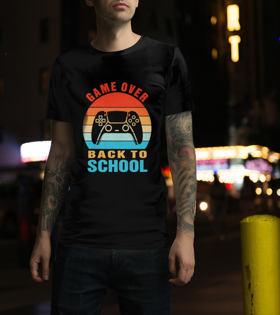 Game Over Back To School Gamer Vintage Controller T-Shirt