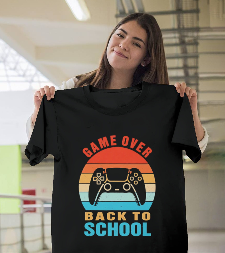 Game Over Back To School Gamer Vintage Controller T-Shirt