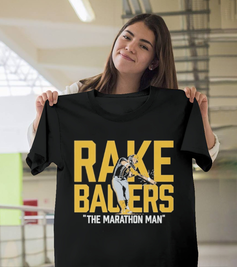 Rake Ballers Marathon Man Baseball Hitter T-Shirt