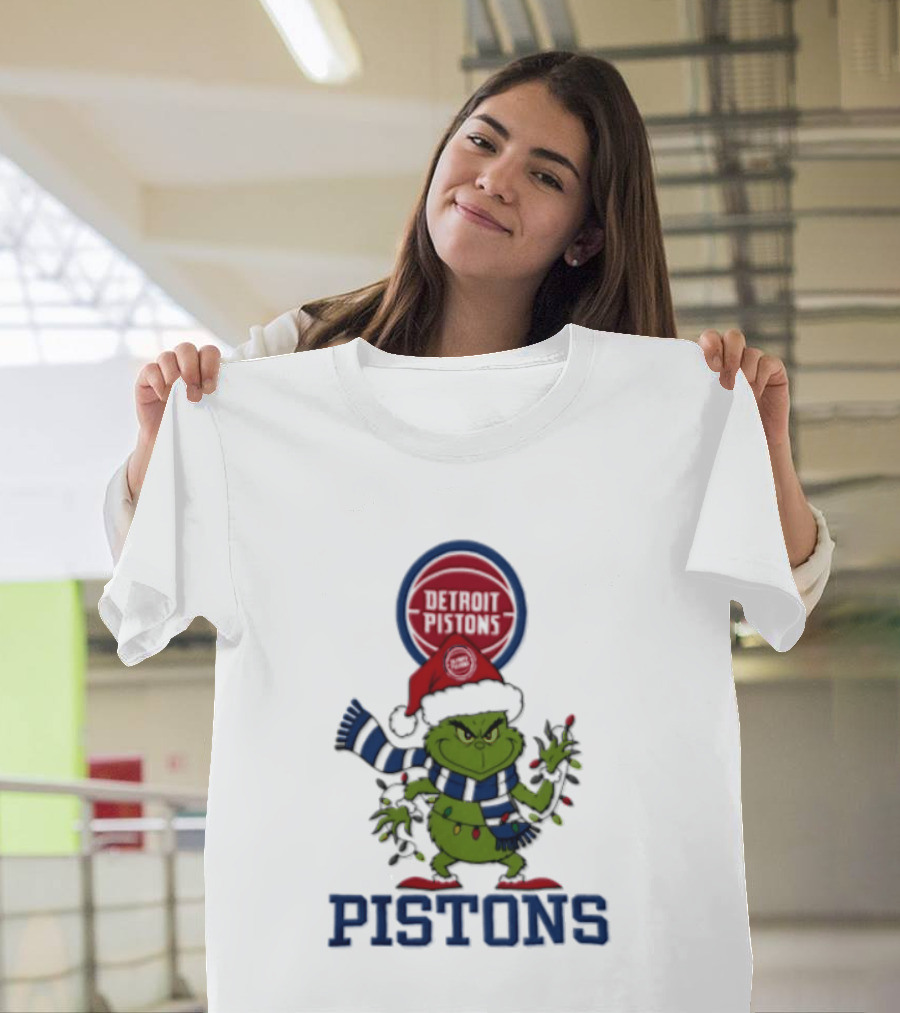 Grinch Detroit Pistons Christmas Basketball 2026 T-Shirt
