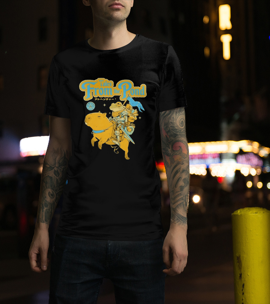 Tales From The Pond Frog Knight On Capybara Adventure T-Shirt