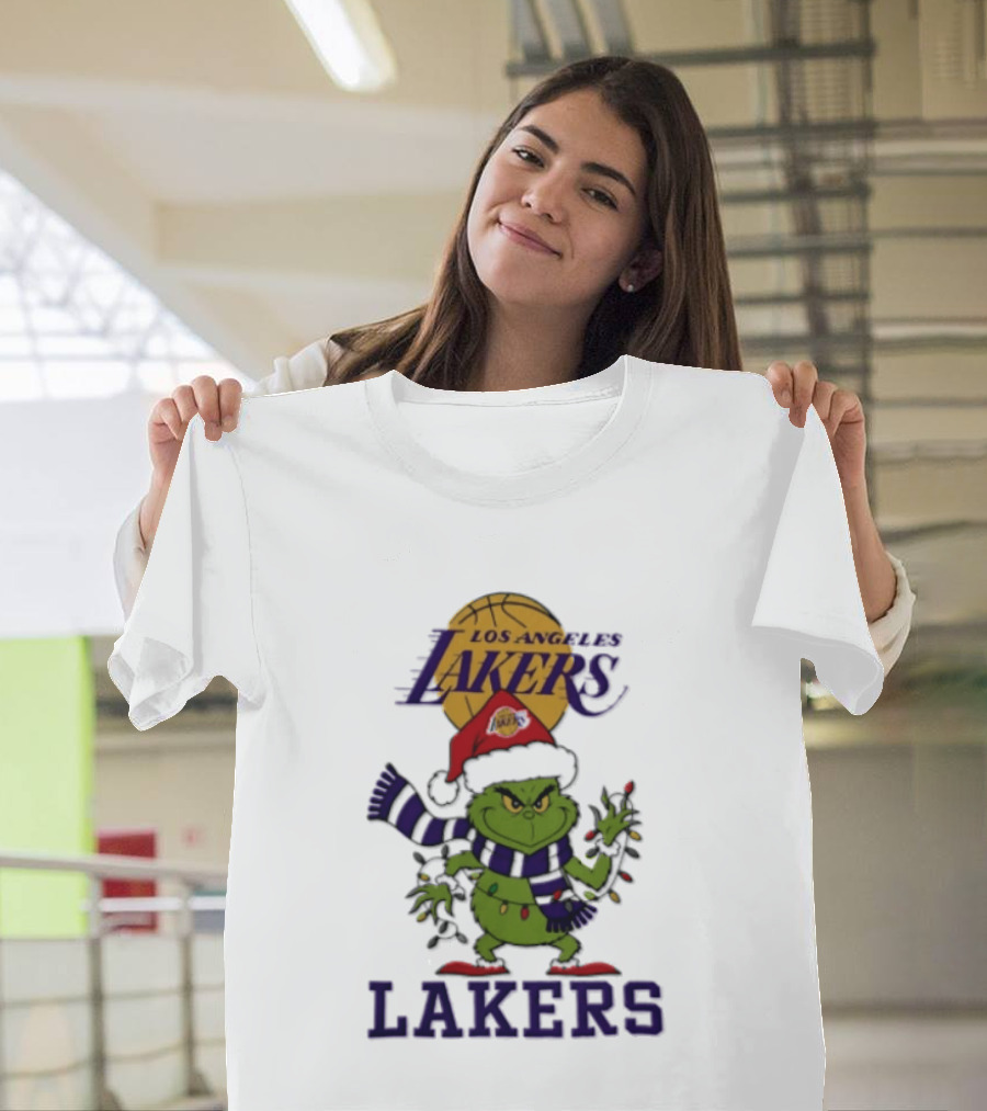 Grinch Los Angeles Lakers Christmas 2026 Holiday Magic T-Shirt