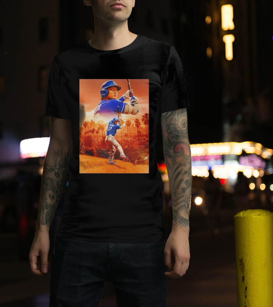 Shohei Ohtani Los Angeles Dodgers It's Sho Time Baseball Legend Urban Sunset T-Shirt