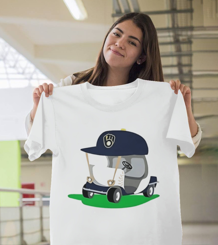 Milwaukee Brewers Golf Cart MLB Baseball Cap Logo Accessory T-Shirt