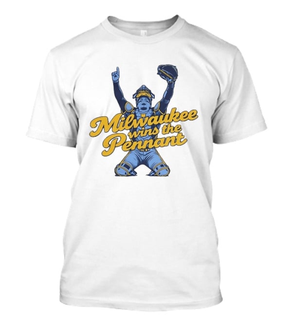 Milwaukee Brewers Wins The Pennant Celebration Catcher Pose T-Shirt