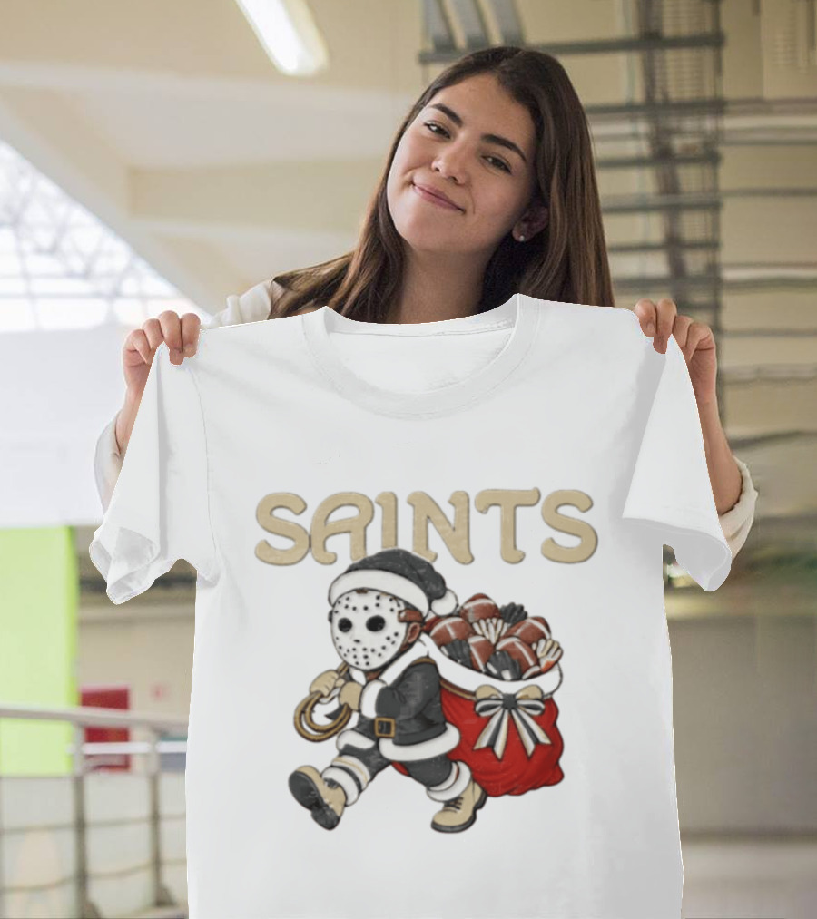 SAINTS New Orleans Football Christmas Horror Santa T-Shirt