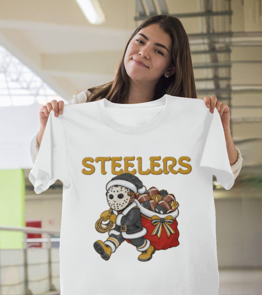 Pittsburgh Steelers Christmas Santa Jason Football T-Shirt