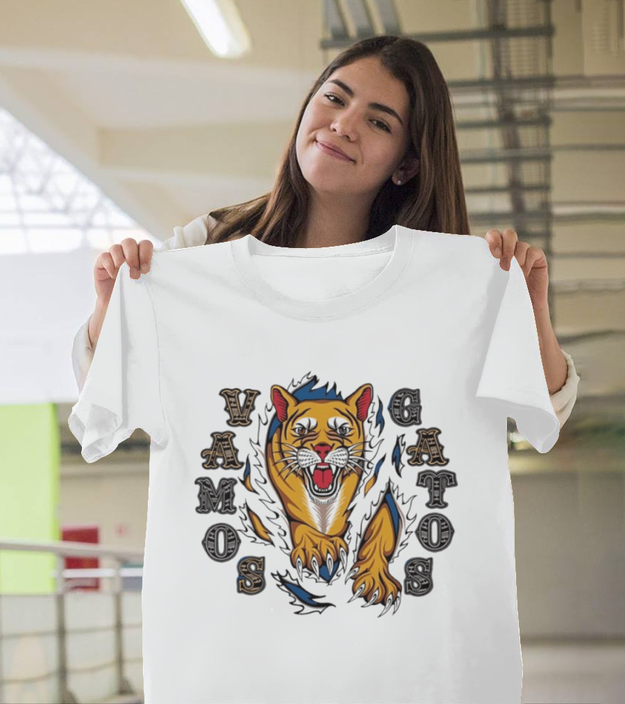 Vamos Gatos Mountain Lion Cougar Wildcat Majestic Roaring T-Shirt
