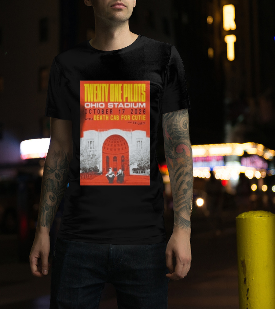 Twenty One Pilots Ohio Stadium October 17 2026 Concert With Death Cab For Cutie And Emigrace T-Shirt
