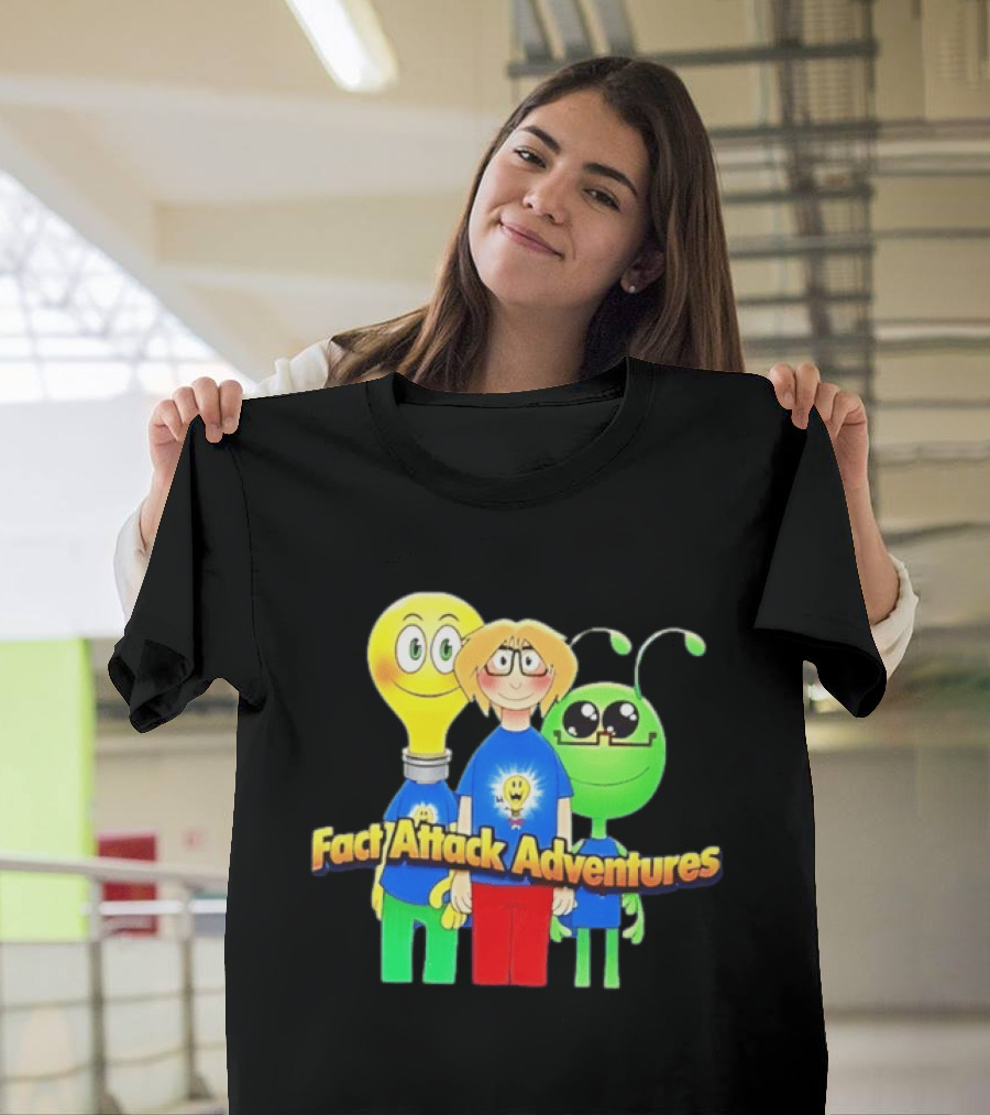 Fact Attack Adventures Cartoon Characters T-Shirt