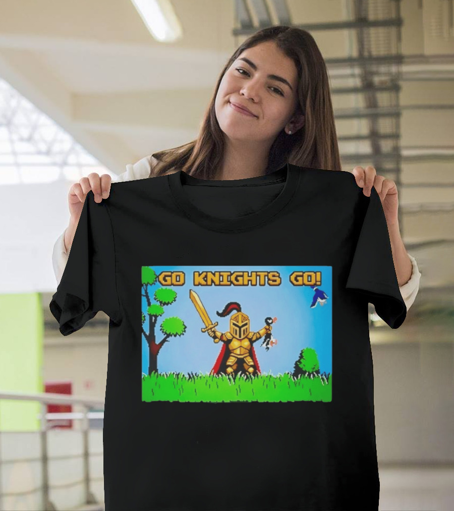 Go Knights Go Pixel Knight 8 Bit Gaming T-Shirt