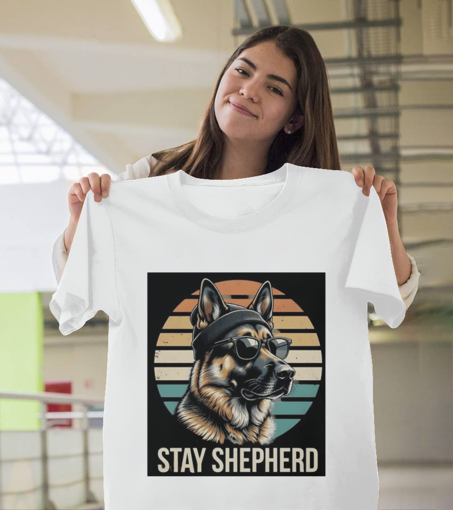 German Shepherd Dog Sunset Stay Shepherd T-Shirt