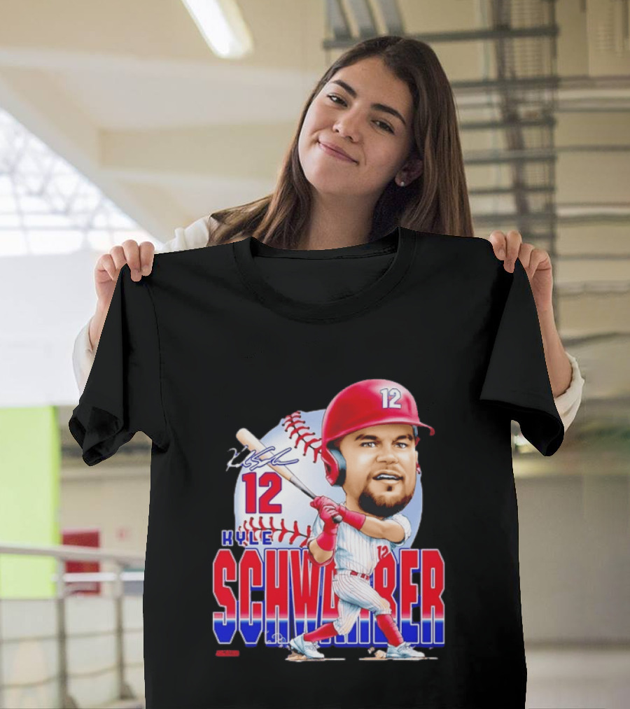 Kyle Schwarber 12 Philadelphia Phillies Caricature T-Shirt
