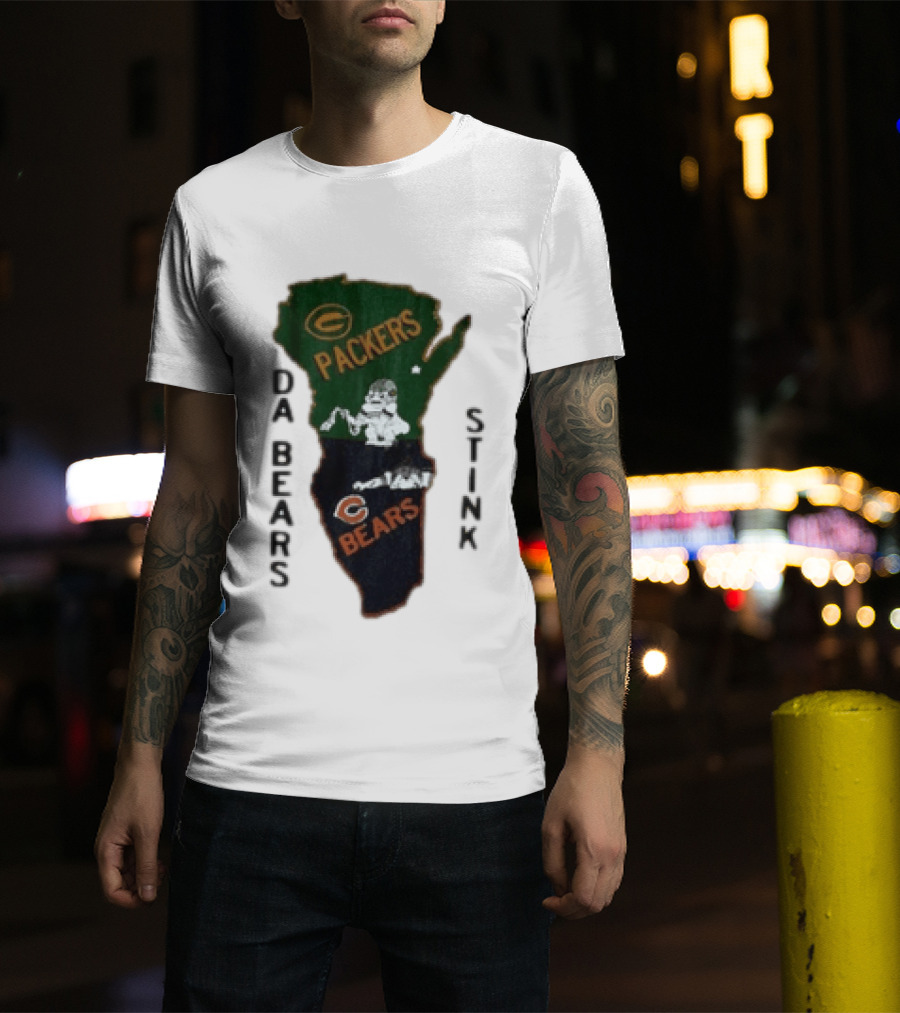Green Bay Packers And Chicago Bears Da Bears Stink Rivalry T-Shirt