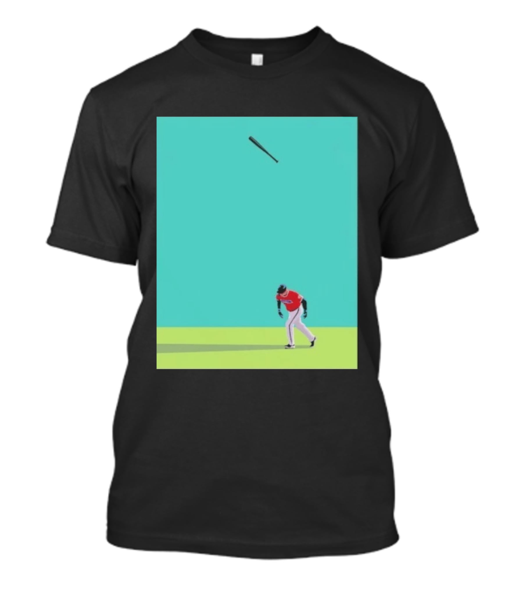 Minimalist Baseball Player Bat Flip Batter T-Shirt
