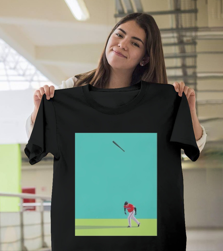 Minimalist Baseball Player Bat Flip Batter T-Shirt