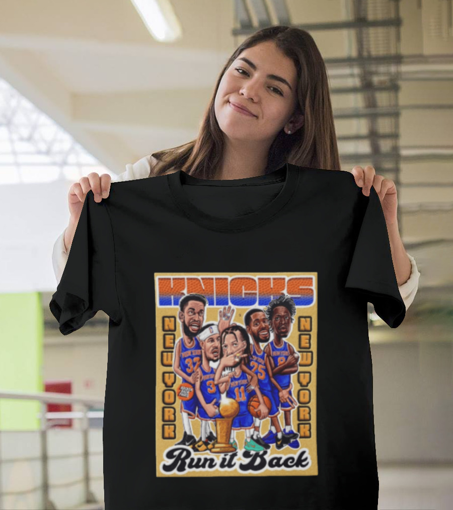 New York Knicks NBA Run It Back Players New York Caricature T-Shirt
