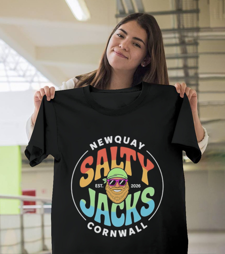 Newquay Salty Jacks Est 2026 Cornwall Coastal T-Shirt