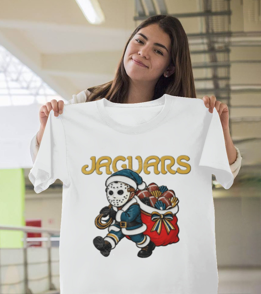 Jacksonville Football Christmas Horror Santa T-Shirt