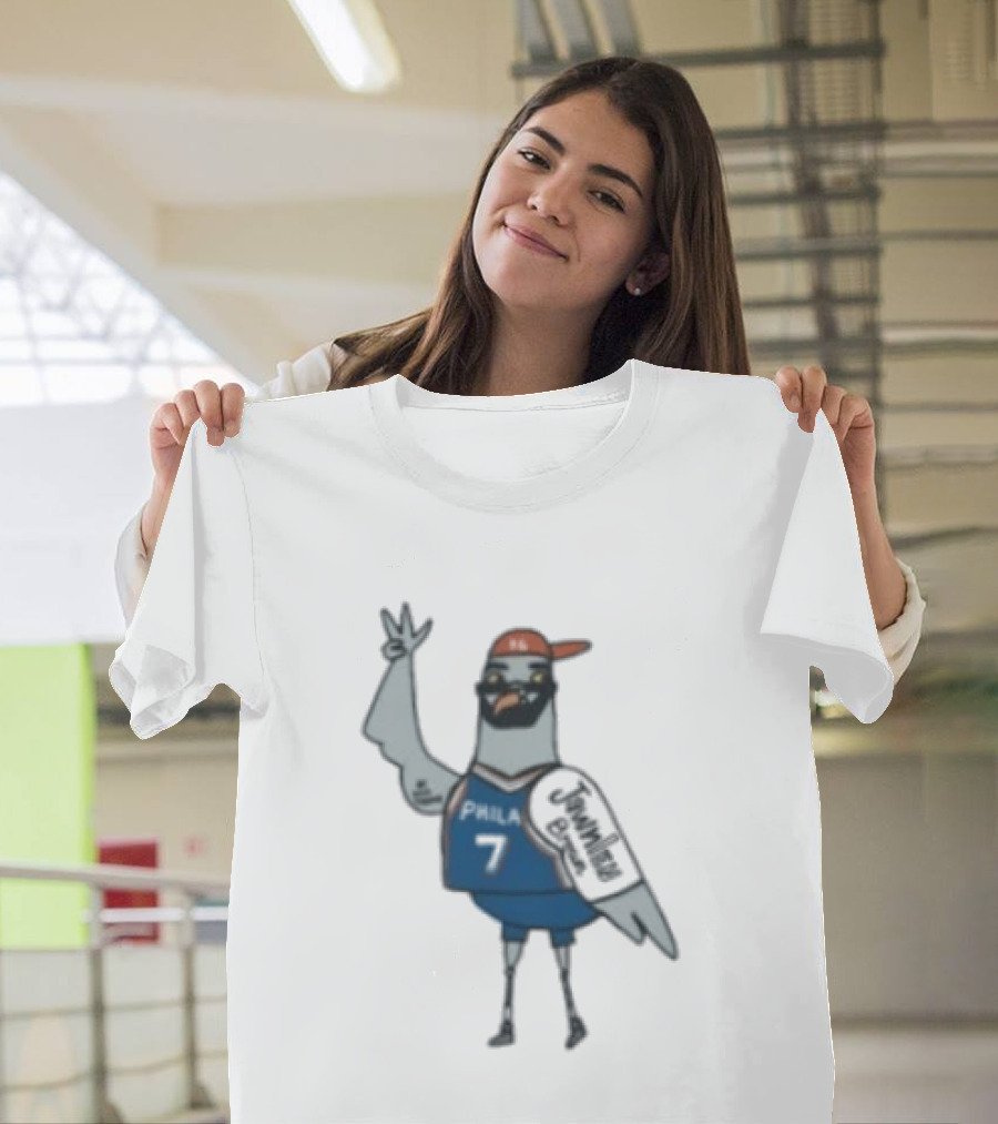 Jawn Brown Philadelphia 76ers No 7 Pigeon T-Shirt