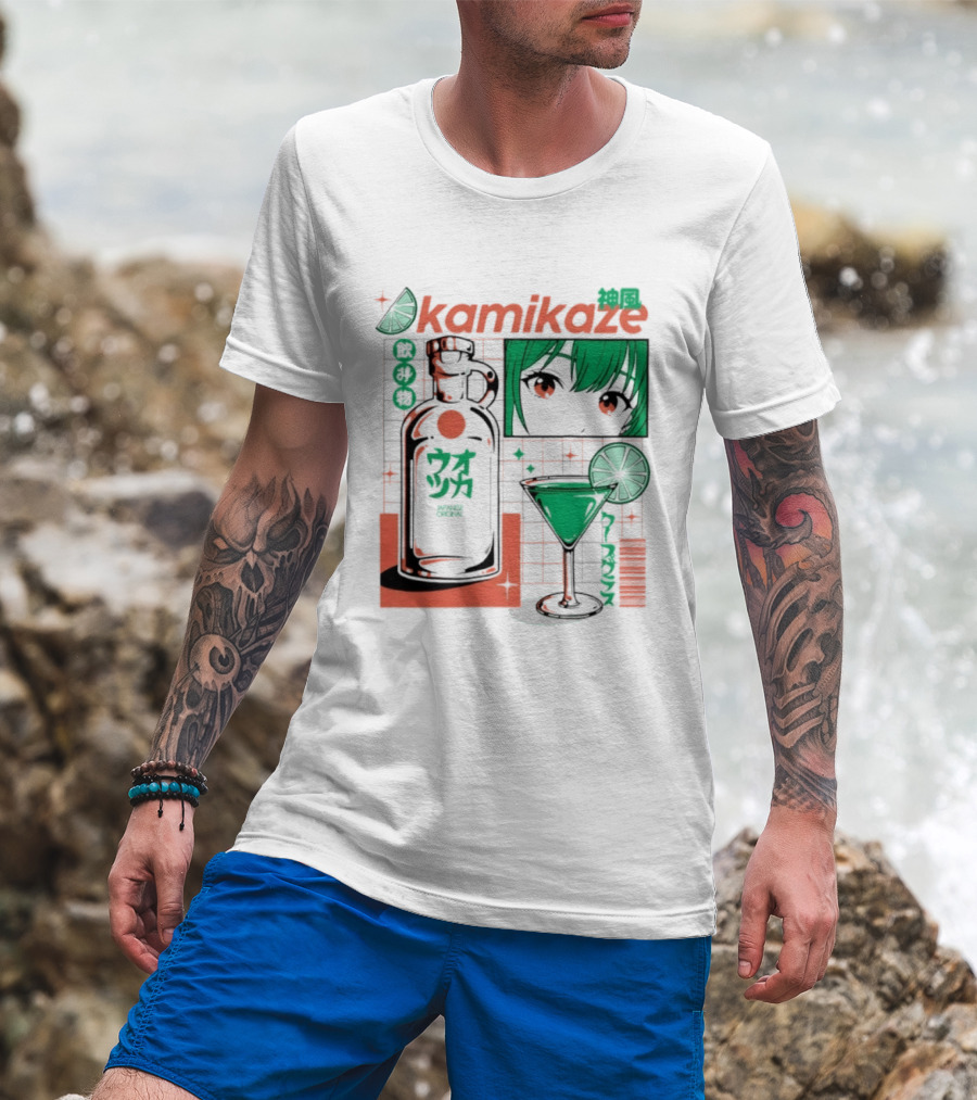 Kamikaze Japanese Original Cocktail Anime T-Shirt