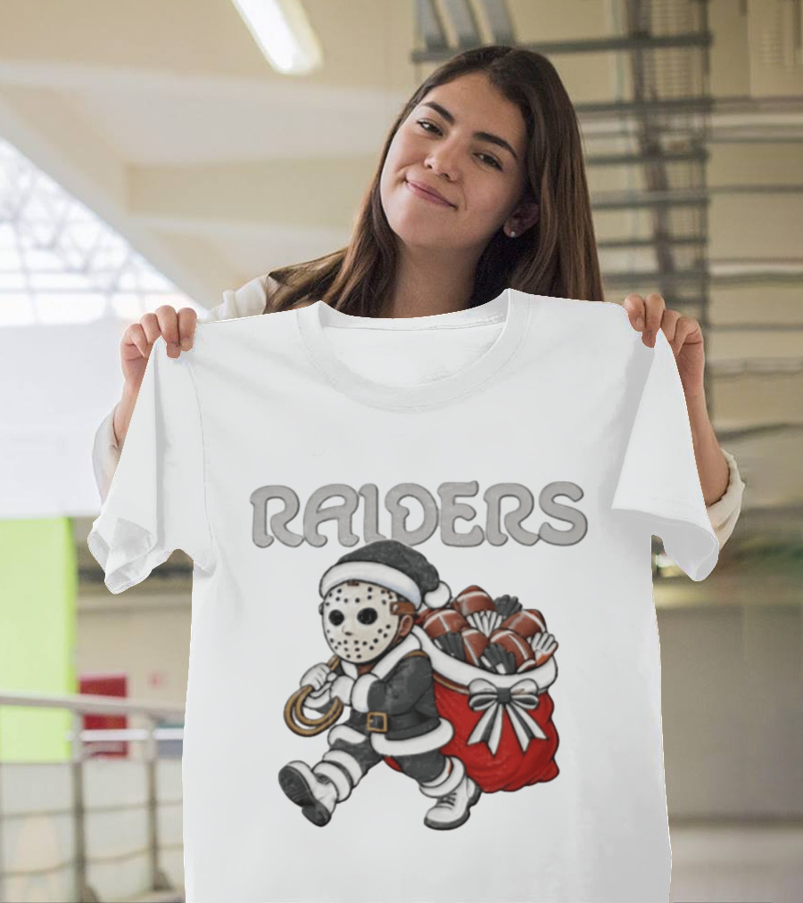 Las Vegas Silver Black Christmas Football Horror T-Shirt