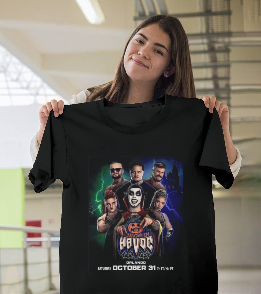 WWE NXT Halloween Havoc Orlando Saturday October 31 Featuring Wrestlers With Spooky Castle T-Shirt