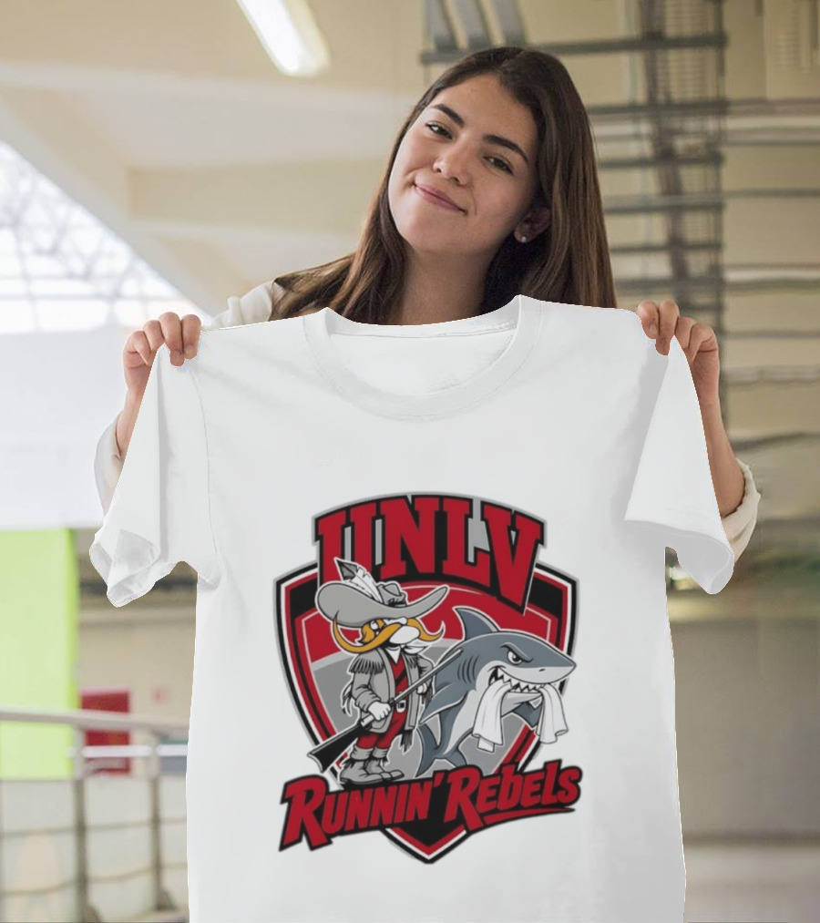 UNLV Runnin Rebels Mascot Shark And Gunslinger NCAA College Basketball T-Shirt
