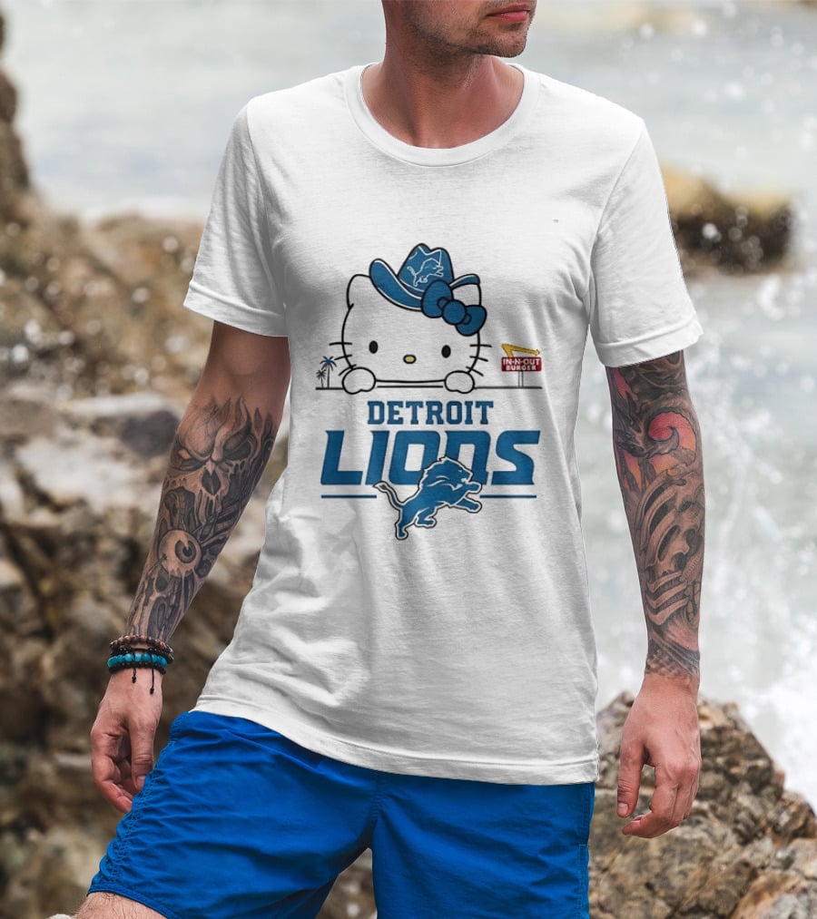 Detroit Lions Hello Kitty In N Out Burger T-Shirt