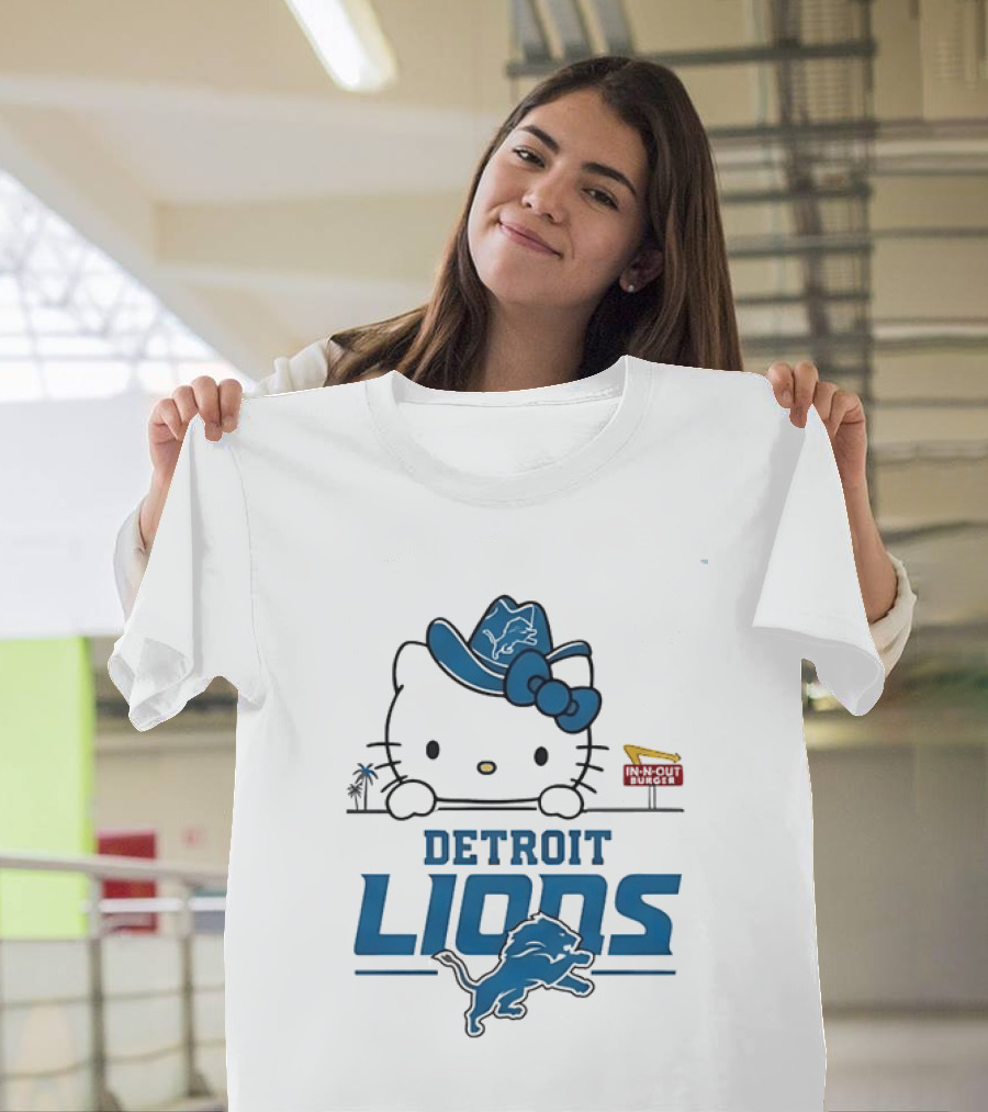Detroit Lions Hello Kitty In N Out Burger T-Shirt