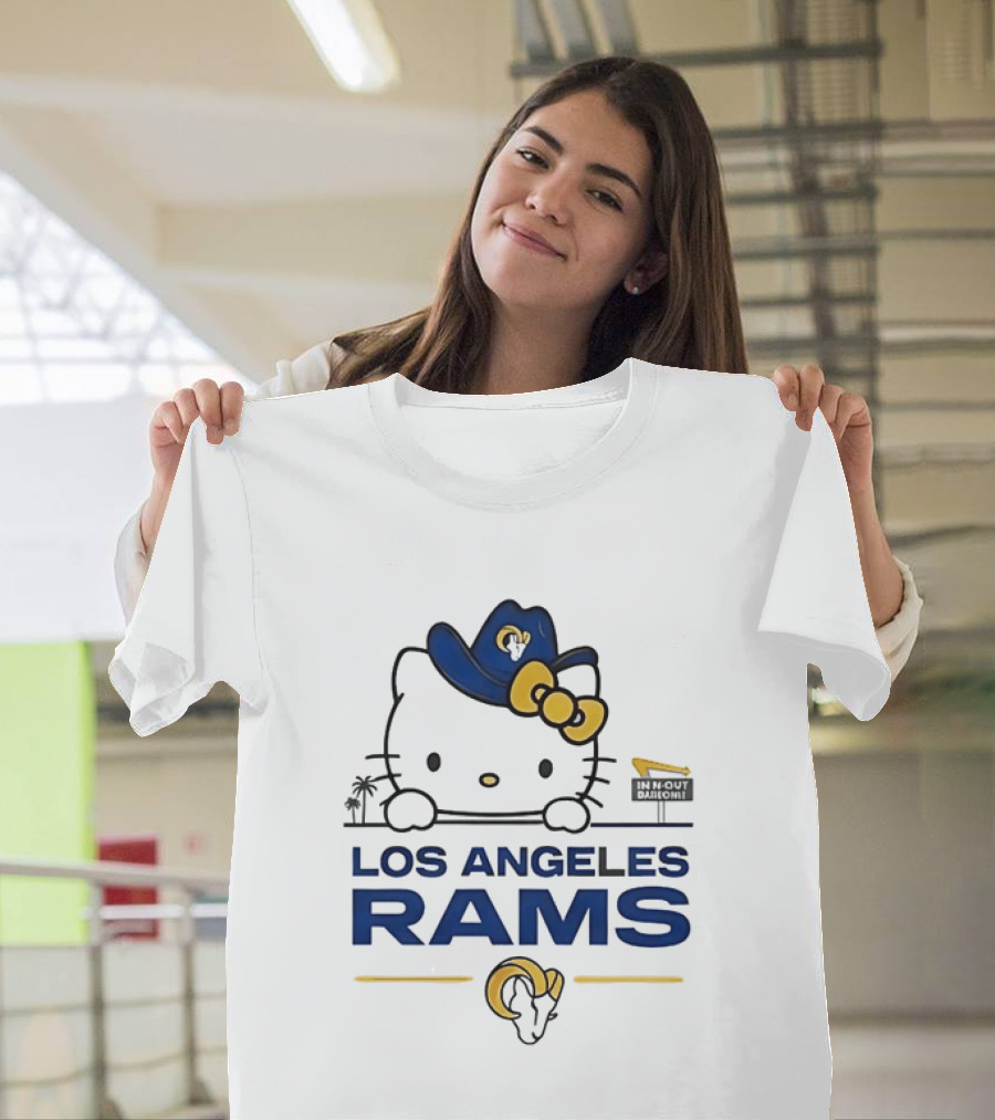 Hello Kitty Los Angeles Rams In N Out Burger Sign Collaboration T-Shirt